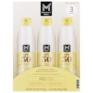NEW Member's Mark Sunscreen Spray, SPF 50, 9.1 oz., 3 pk.